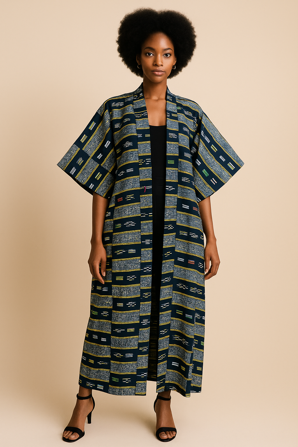 Black and yellow Serenity Kimono