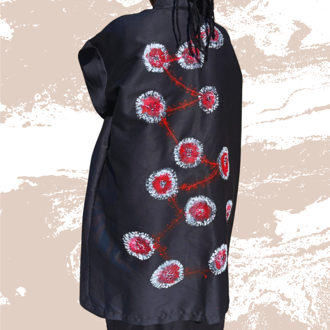 Black Hand-painted customised Kimono