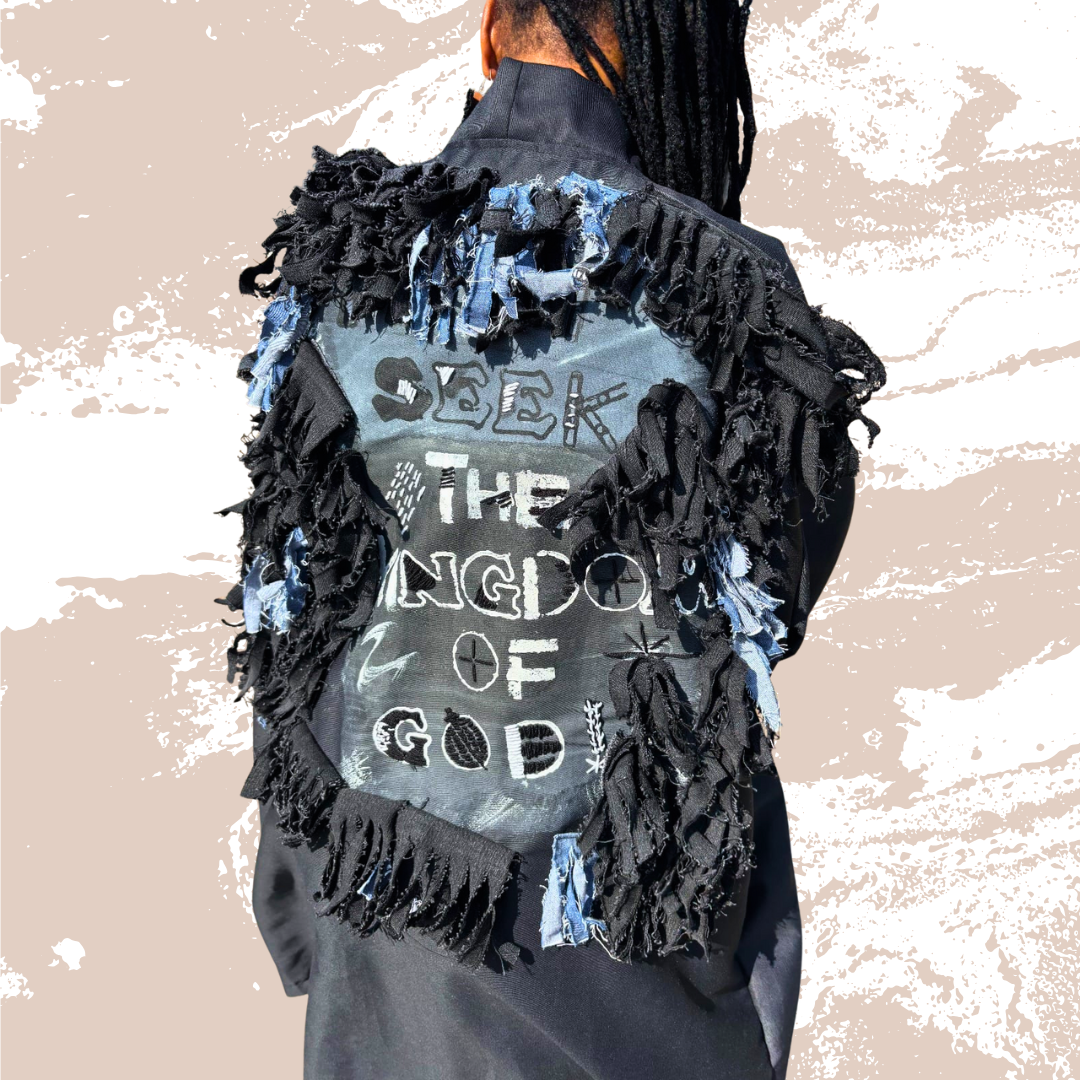 Black Hand-painted customised Kimono