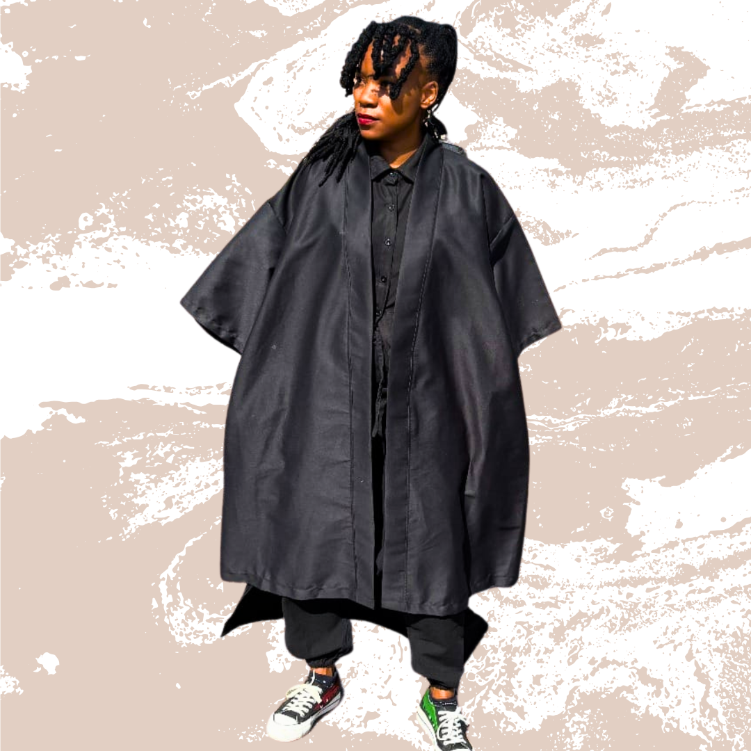 Black Hand-painted customised Kimono